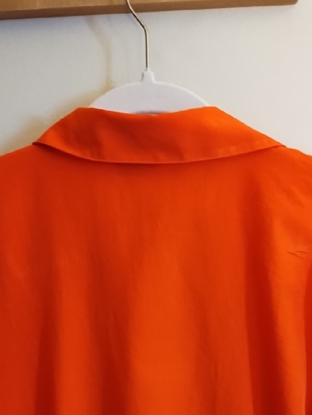 Bright Orange Button-Up Shirt, Soft Material - Picture 6 of 9